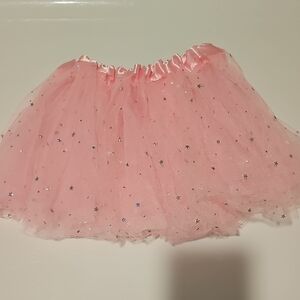 Pink Tulle Skirt with Star Accents